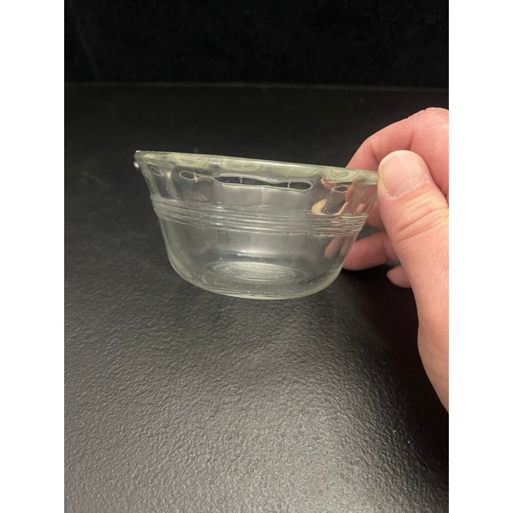 Pyrex 463 Clear Glass Ribbed Custard Cup Ramekin 175ml 6oz Made in USA Vintage